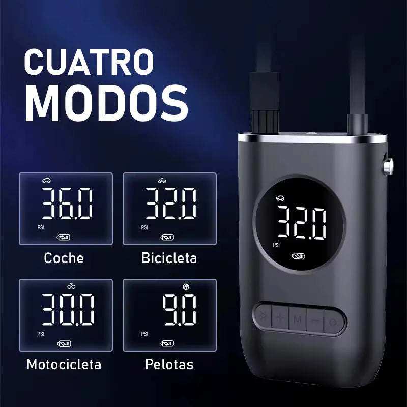 Inflador Portátil Inteligente – Potencia en tu mano, seguridad en segundos🦾