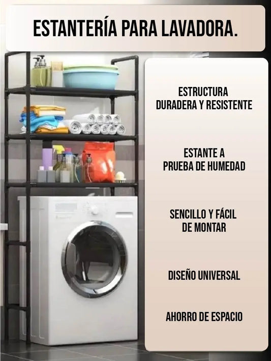 Estante multicapa sin perforaciones para lavadora🧼