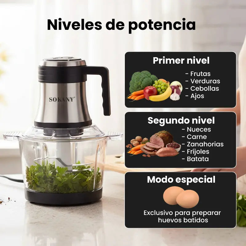 SOKANY Wonder Chopper 600 W – Procesa alimentos con rapidez y gran capacidad🥩